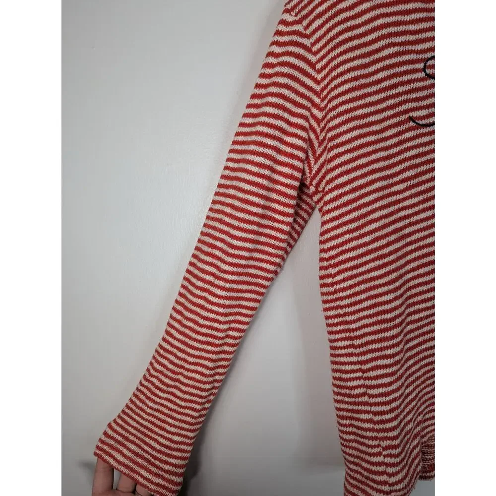 Sundry Striped Sea Sun Salt Embroidered Coastal Hooded Sweater